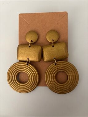 Fashion Jewelry Metallic Gold Geometric Drop Earrings